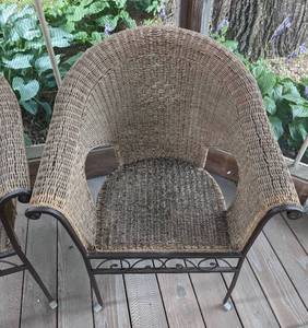 Pair of Wicker Patio Chairs