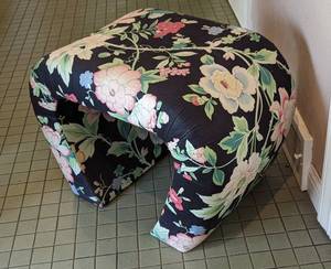 Fun Contemporary Curved Floral Print Bench