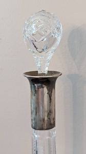 Vintage Sterling Topped Crystal Decanter