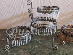 Pair of Decorative Tiered Plate Stands