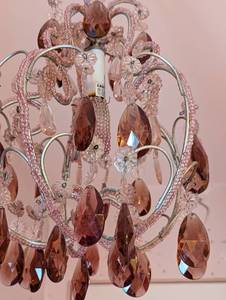 Vintage Pink Beaded Chandelier