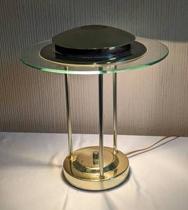 Vintage Brass and Glass Table Lamp