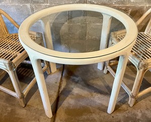Glass Top Table with 3 Chairs