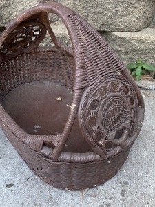 Vintage Wicker Basket and Stool