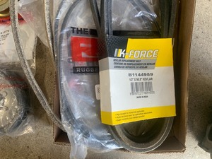 Box of Belts and new Parts
