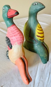 lot 21 image: 6 Cute Carved Indonesian Sitting Animal Figurines