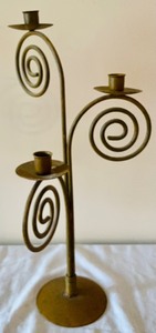 lot 22 image: Whimsical Metal Candle Holders