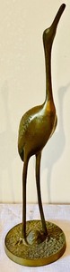 lot 59 image: Pair of Brass Crane Figurines