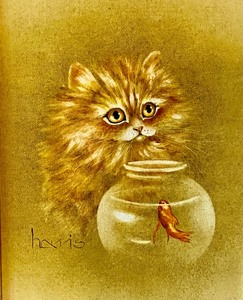 lot 57 image: Cute Cat Framed Art