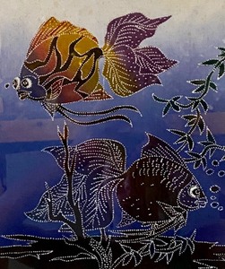 lot 79 image: Original Framed Batik Painting by Alin from Bali, Indonesia