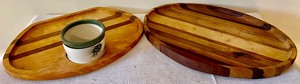 lot 73 image: 3 Wonderful Wooden Serving Platters
