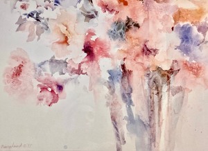 lot 83 image: Wash of Flowers Framed Watercolor Print by Nancy Lund