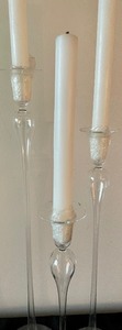 lot 146 image: Set of Three Decorative Glass Candle Holders