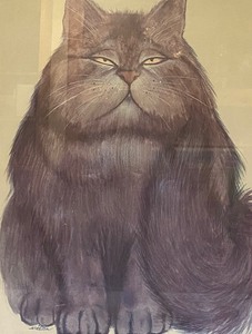 lot 140A image: Meow Fluffy Cat Framed Print by Nielson