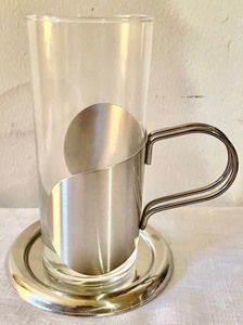 lot 215 image: 8 Steel-Function Irish Coffee Glass Mugs with Coasters