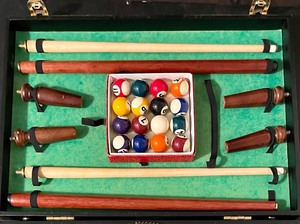 lot 219 image: Mini Pool Table Set in a Carrying Case