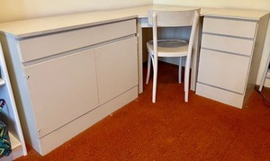 lot 223 image: Vintage 3 Piece Corner Desk with Matching Chair