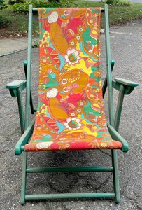 lot 232 image: Vibrant Vintage Wooden Chair