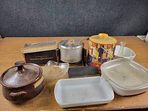 Vintage GE Iron in Box, GlasBake Dish, and More - NO SHIPPING