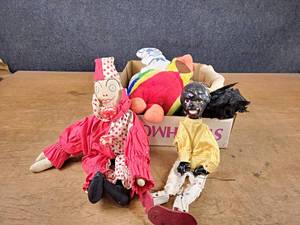 Vintage Marionette, Creepy Clown Doll and Pillsbury Dough Boys