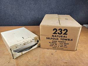 Vintage Metal Paper Towel Dispenser and Case of Paper Towels to go with it - NO SHIPPING