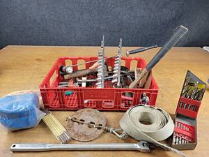 Lot of Assorted Hand Tools, 12 Craftsman Breaker Bar, Sockets, Drill Bits, Hammers, and More