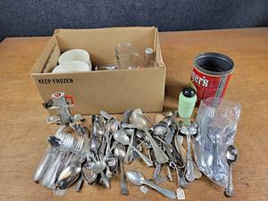 Large Lot of Silver Plated Flatware, and More