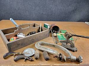 Lot of Vintage Tools, and More on Wood Tool Tray