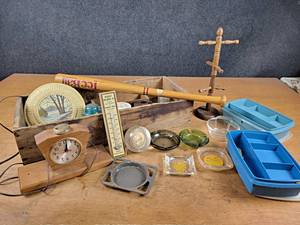 Advertising (Mankato, MN), Tupperware Sewing Organizers, TeeBall Bat, Ash Trays, and More