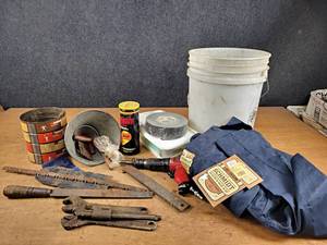New Pair of Large Work Coveralls, Vintage Tools, Tennis Balls, and More - NO SHIPPING