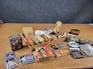 Large Lot of Vintage and Collectibles - IRON Men of Baseball Cards, Antique Books, Tie Clips, Soldiers Guide, and More