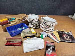 Chanel #5 14KT Gold Filigree Pens, Franconia Dishes, 45 Records, and More - NO SHIPPING