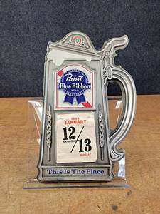Pabst Blue Ribbon Beer Calendar (1985) - About 17 x 11