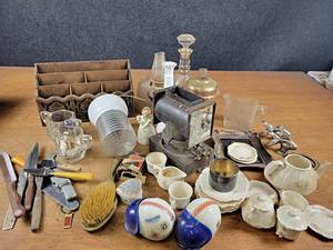 Antique Lantern, Vintage Glass, Knives, Fish Salt & Pepper Shakers, and More - NO SHIPPING