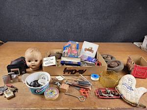 Lot of Vintage Items - Lighters, Zenith Hearing Device, Pens, Cards, and More