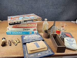 Vintage Board Games, Pocket Knives, Metal Calendar, Beer Mugs, and More - NO SHIPPING