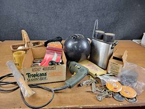 Large Lot of Misc. - Bottle Openers (Schells, Coors, Hamms, etc.), Bowling Ball, Vintage Buttons, Electric Drill, and More - NO SHIPPING