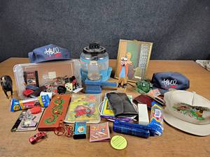 Lot of Vintage Items - Twins Caps, Pez, keychains, Wood Carving, and More - NO SHIPPING