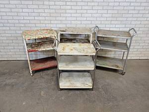 Lot of (4) Vintage Metal Carts - NO SHIPPING
