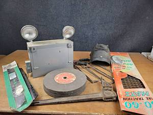 Tire Traction Mats, Lawnmower Blades, Vintage Emergency Lighting Unit, and More - NO SHIPPING