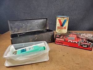John Deere Toolbox, Craftsman NASCAR 12V Tire Inflator, Vintage Oil Can, and More - NO SHIPPING