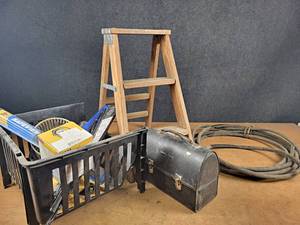 Lunchbox, Wood Step Ladder, Coil of Copper Wire, and More - NO SHIPPING