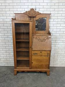 Antique Secretary Cabinet - Overall about 70 Tall x 38 Wide x 13 Deep - NO SHIPPING