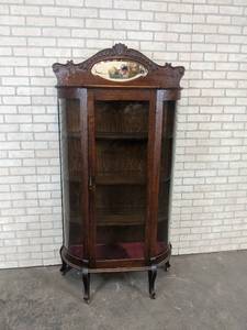 Antique Curio Cabinet - Overall about 71 Tall x 35 Wide x 13 Deep - NO SHIPPING