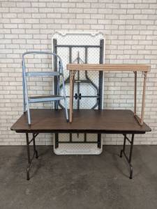 Lot of Folding Tables and Stool - NO SHIPPING