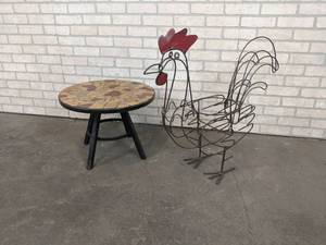 Metal Chicken and Concrete Patio Table - NO SHIPPING