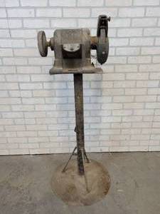 Vintage Bench Grinder on Steel Stand - Untested, needs new cord (110V) - NO SHIPPING