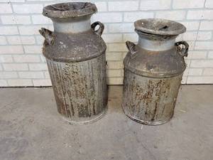 Pair of Antique Milk Cans - NO SHIPPING