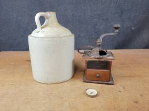 Stoneware Jug, Coffee Grinder and Compass - NO SHIPPING