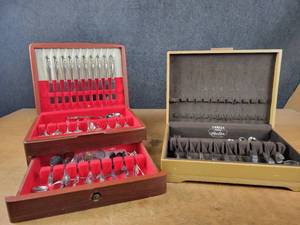 Pair of Flatware Sets in Cases